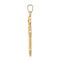14K Yellow Gold Budded Hollow Cross Pendant Jewelry 34.2mm x 20.4mm